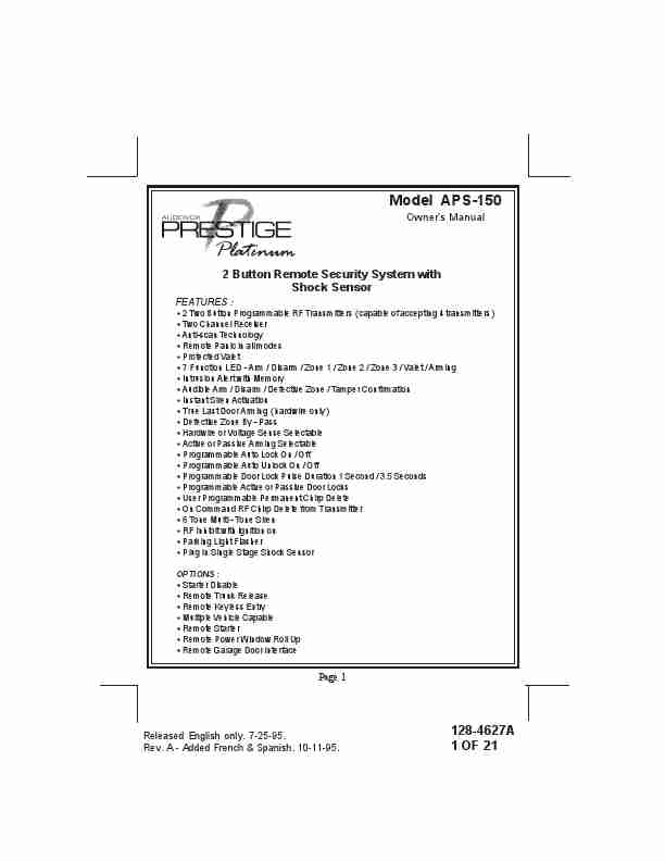 Audiovox Automobile Alarm APS-150-page_pdf
